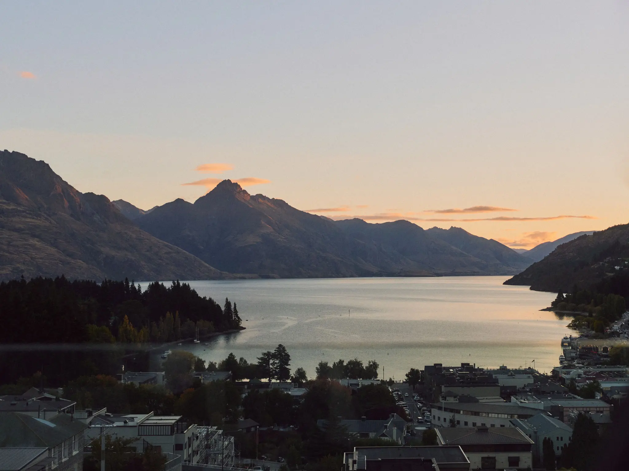 Suspended above Lake Wakatipu view, private terrace from the Carlin Hotel