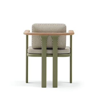 BLISS Dining Armchair – outdoor dining seating back view in olive green