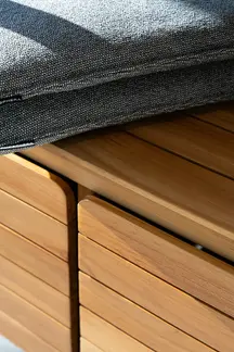 PANAMA Outdoor Console – close up detail of shelving in a high-end residential setting as outdoor storage.