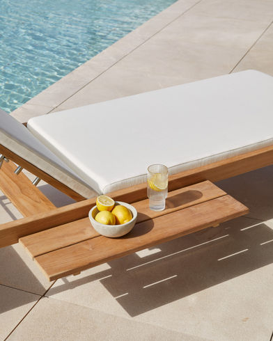 sun lounger with side table