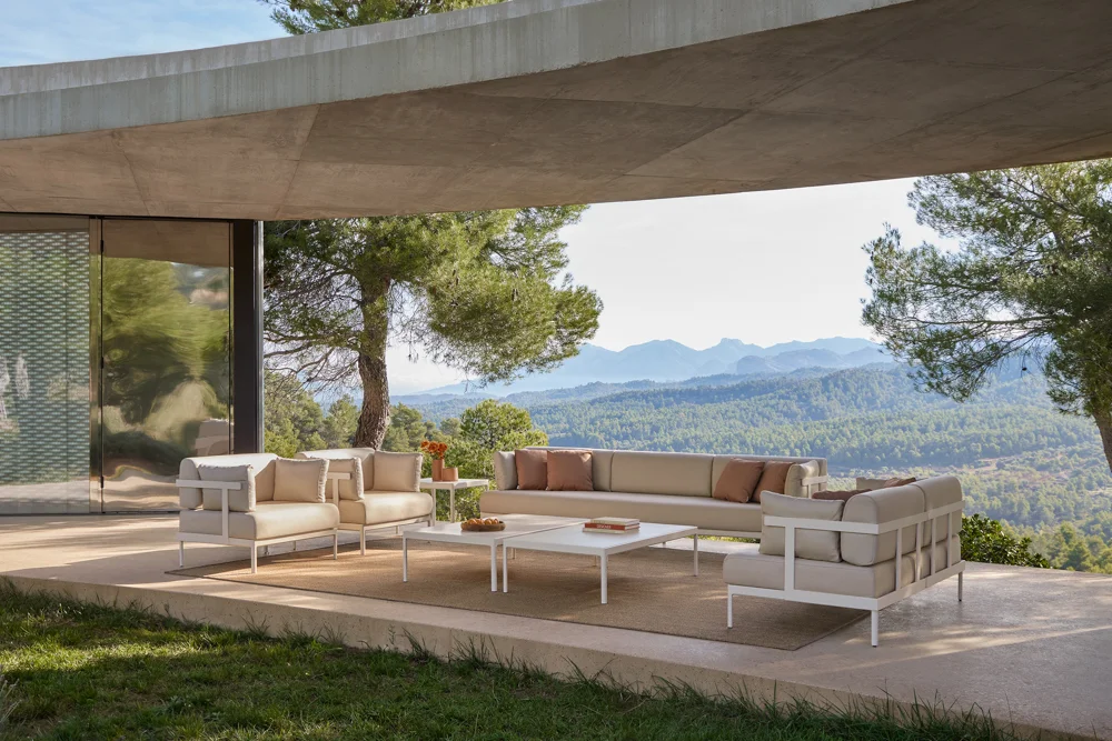 Legacy outdoor sofa in a luxury NZ residence with stunning mountain views.
