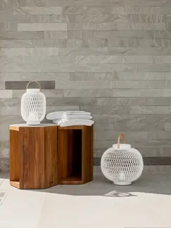SWITCH Lantern – Shown in a high-end residential outdoor setting as part of a modular furniture arrangement.