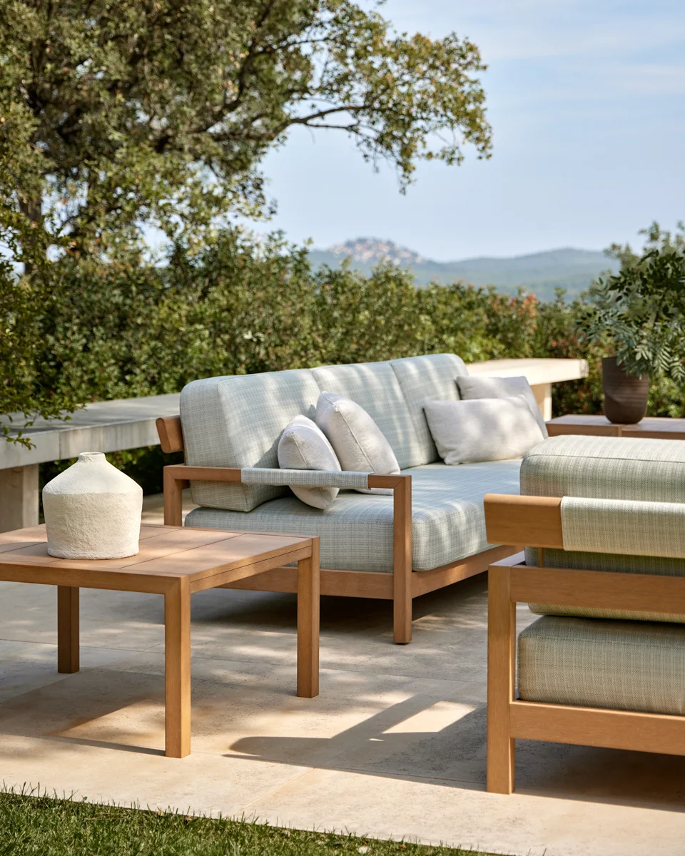 TechTeak outdoor furniture offering the warmth of natural teak with low-maintenance durability.