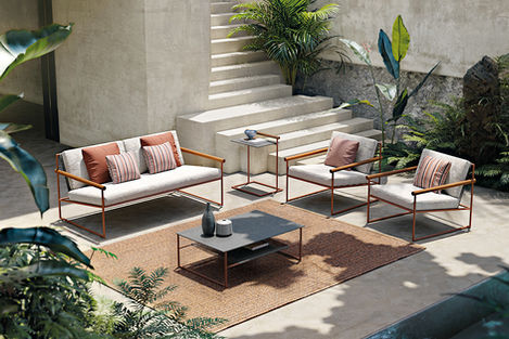 Outdoor furniture Atmosphera Pipe collection in courtyard