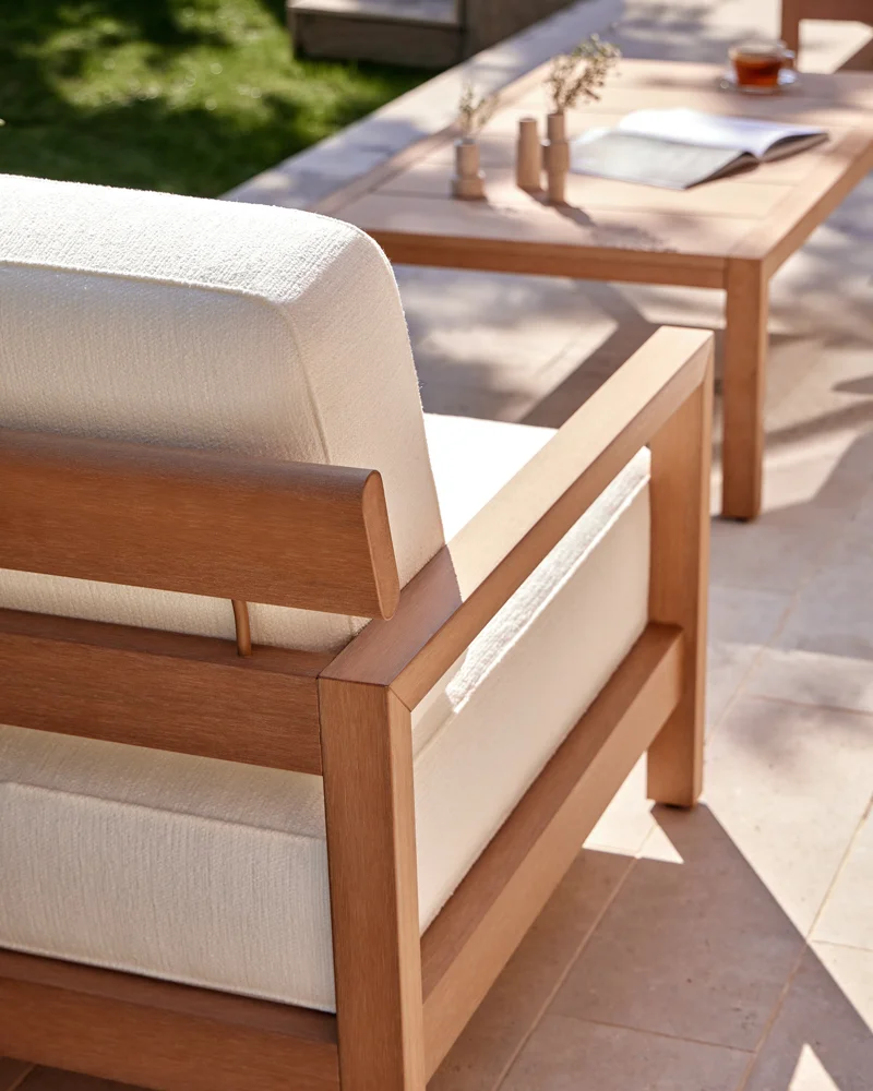 Close-up of Kubik sofa showcasing TechTeak, a durable, weatherproof outdoor furniture solution for NZ.