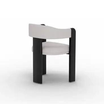 Studio shot of the ZANTE Dining Chair with a curved backrest and tapered legs.