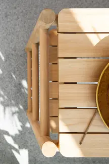 PANAMA Outdoor Console – close up detail of shelving in a high-end residential setting as outdoor storage.