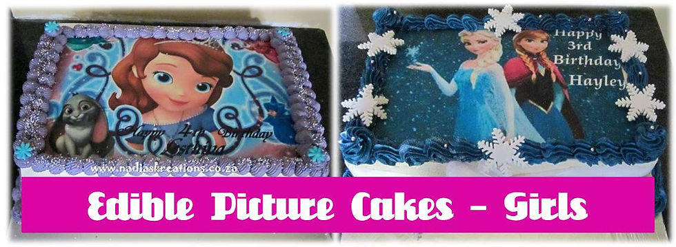 Edible Picture Cakes -Girls