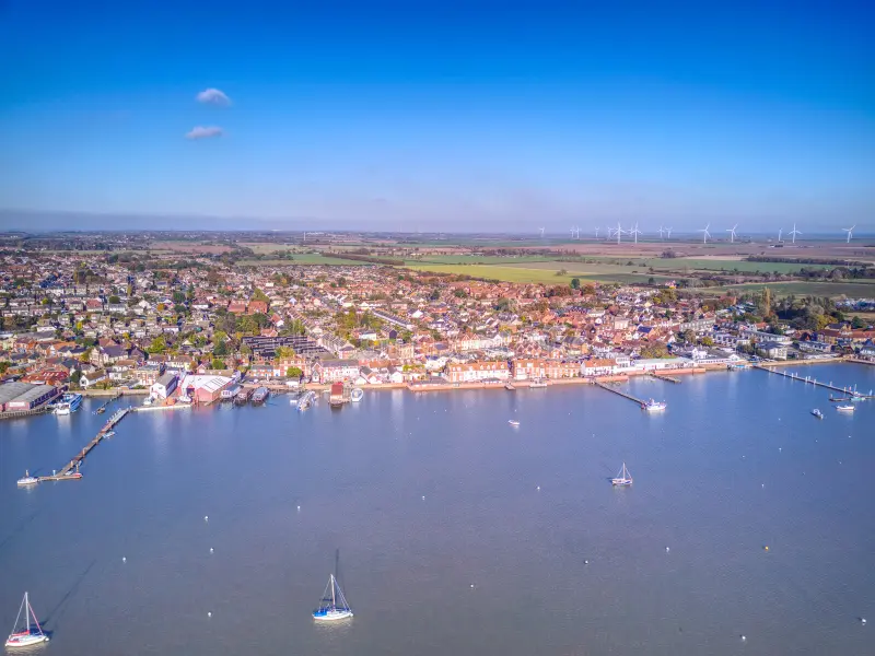 A summer evening view of Burnham-on-Crouch, Essex.
