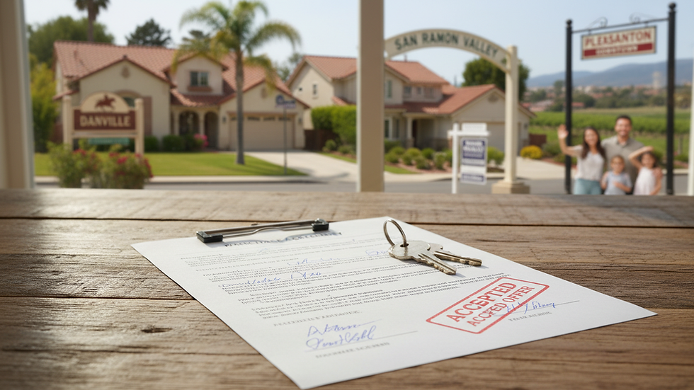 Close-up view of a signed real estate contract on a wooden table