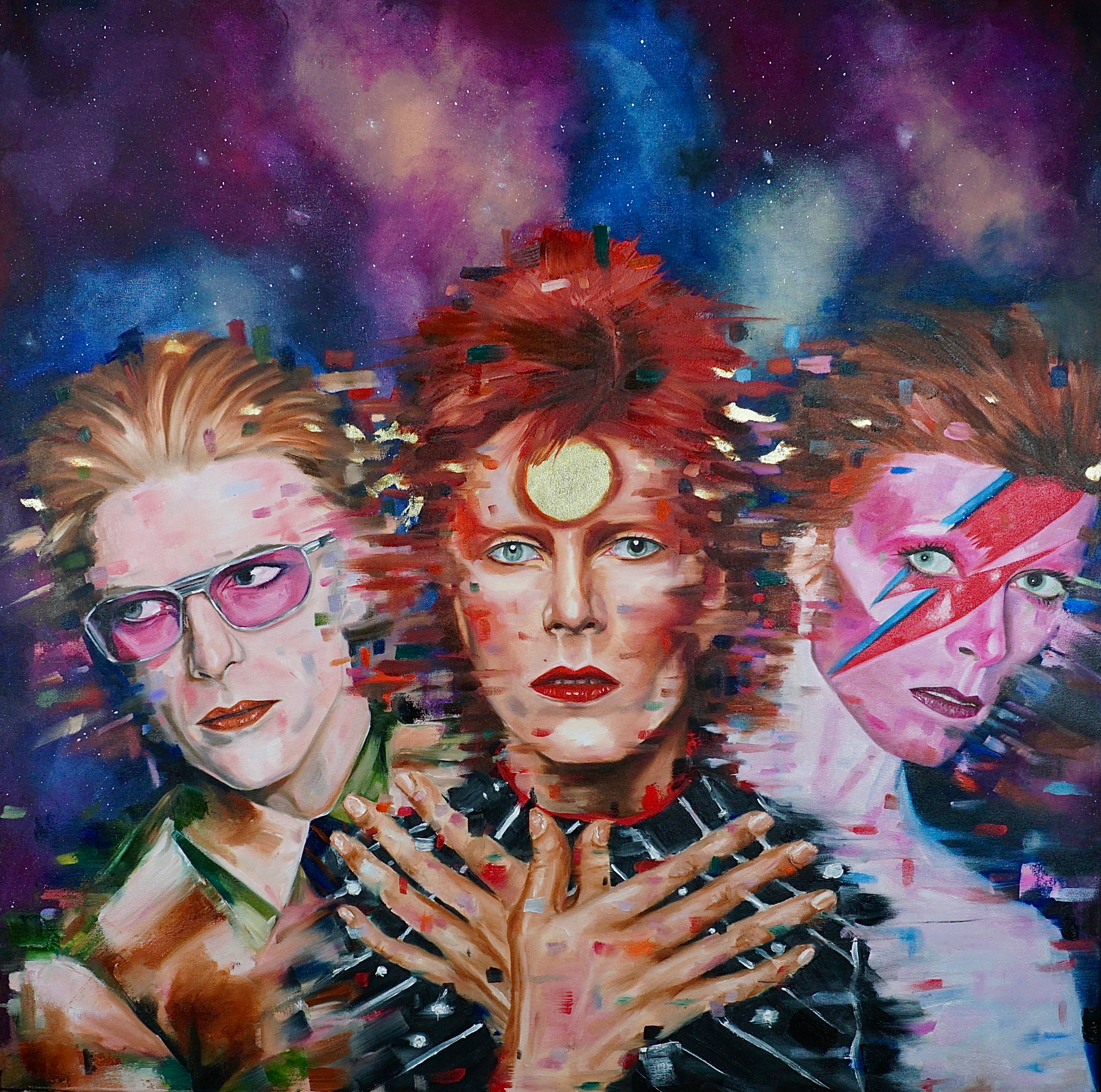 'The Starman' Oil and 18 carat gold leaf on canvas
