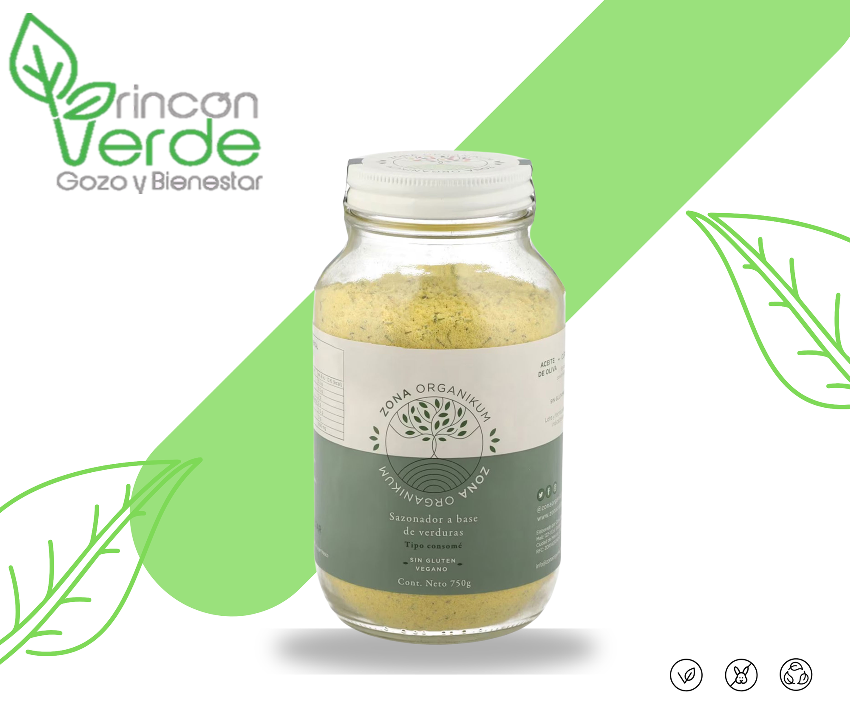 Sazonador a base de verduras tipo consomé Zona Organikum 750 g