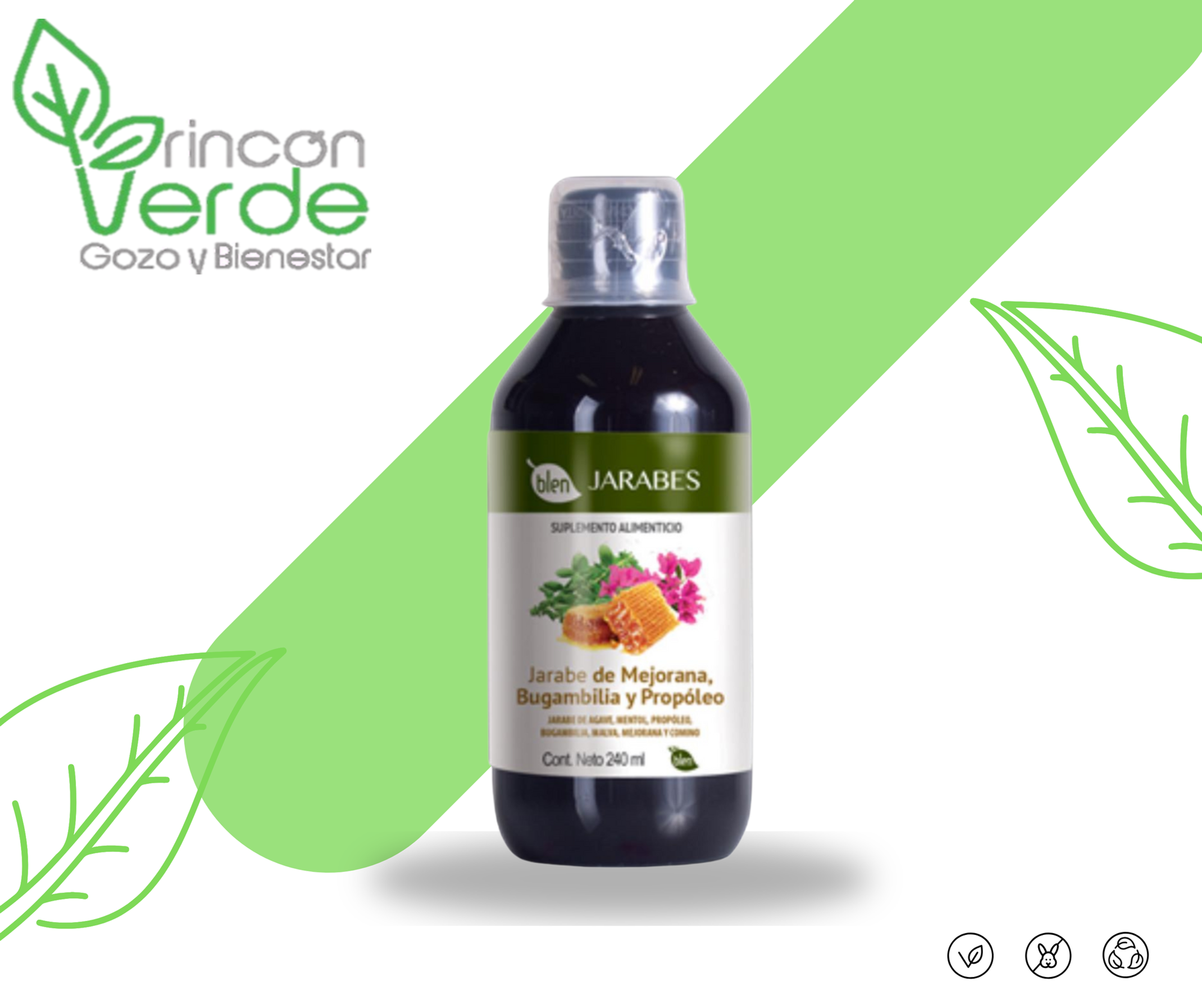 Jarabe de Mejorana, Bugambilia y Propóleo 240ml