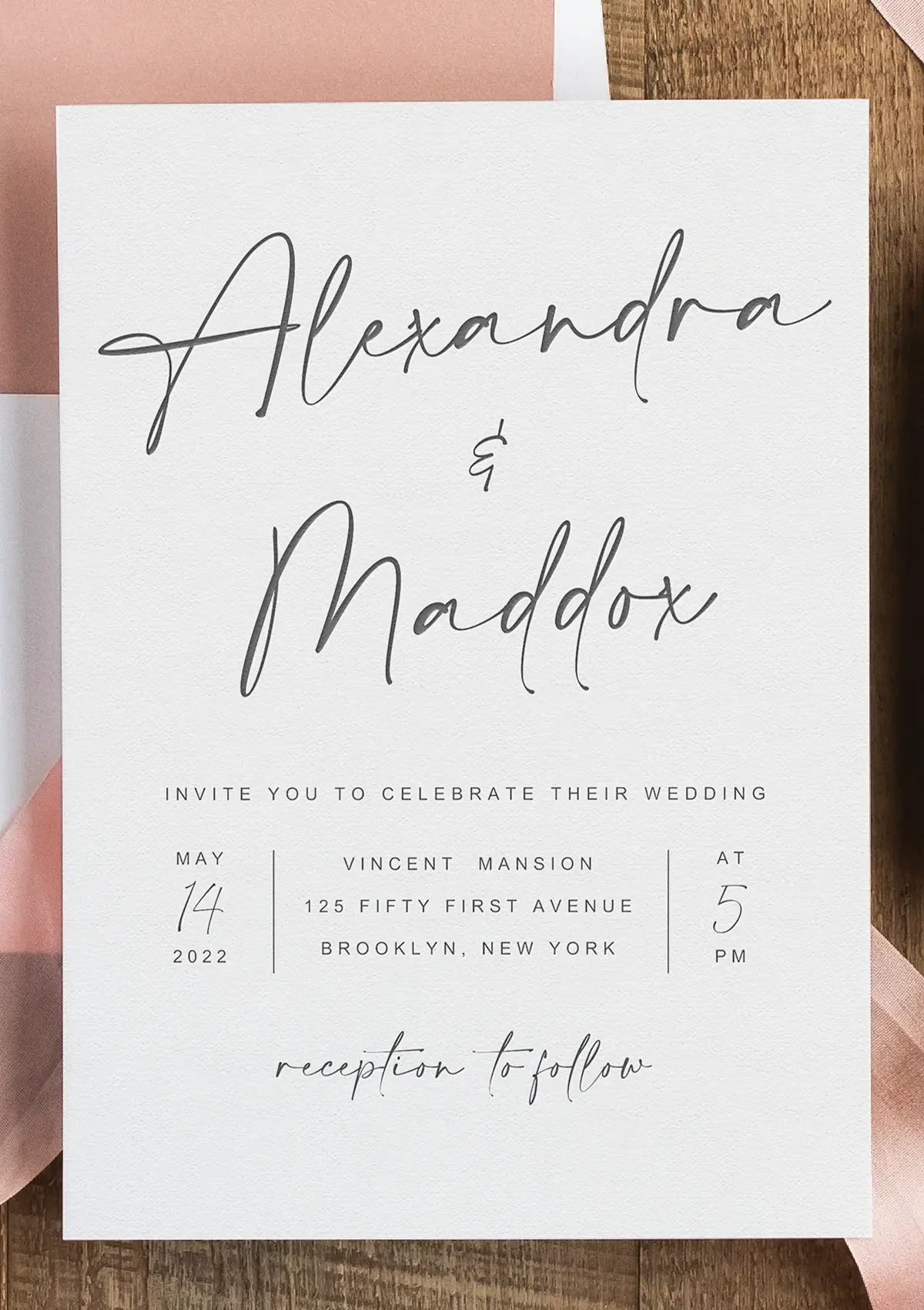 Letterpress wedding invitation