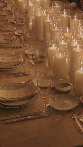 Wedding reception candles