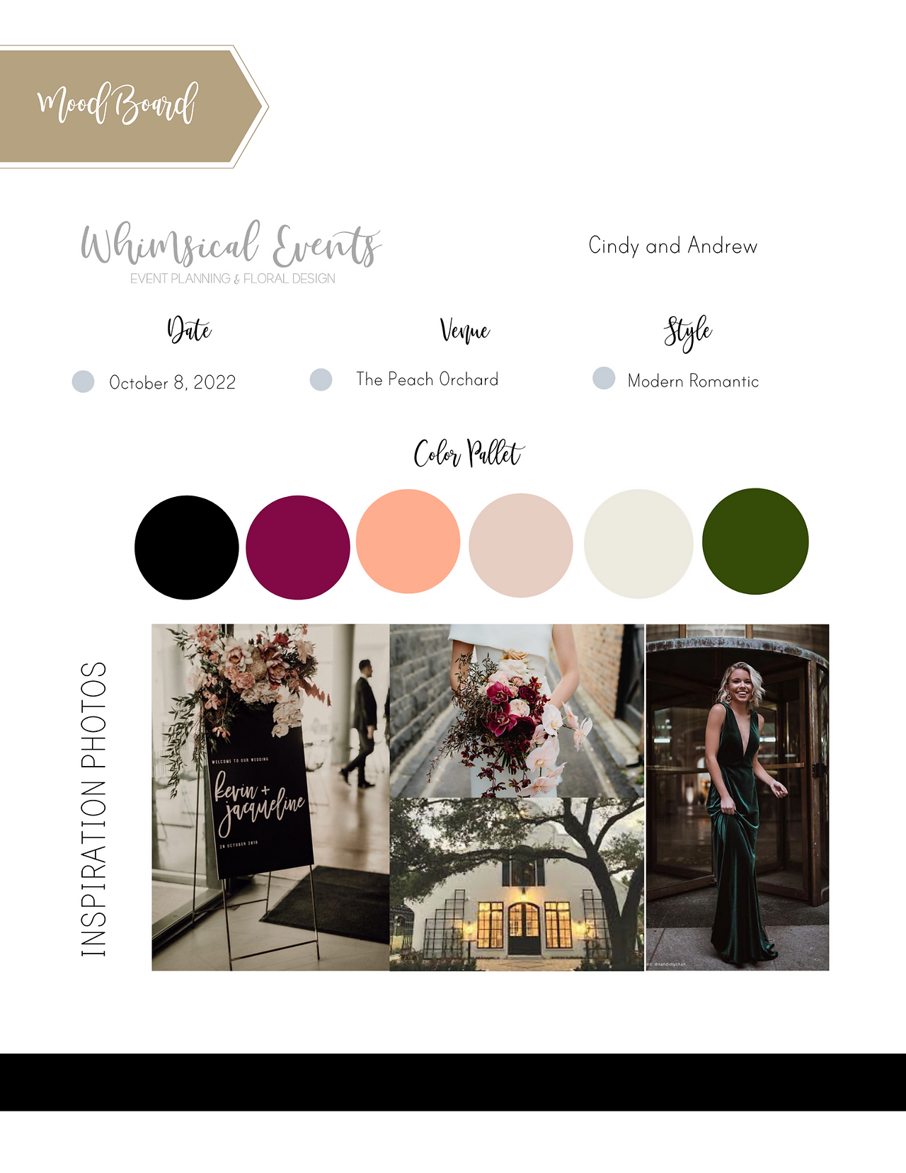Modern Romantic wedding color palette