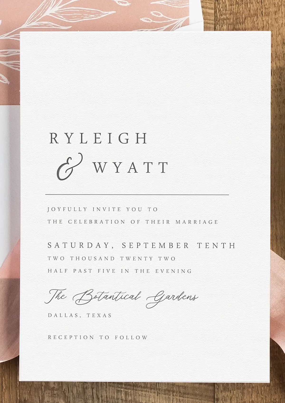 letterpress wedding invitation