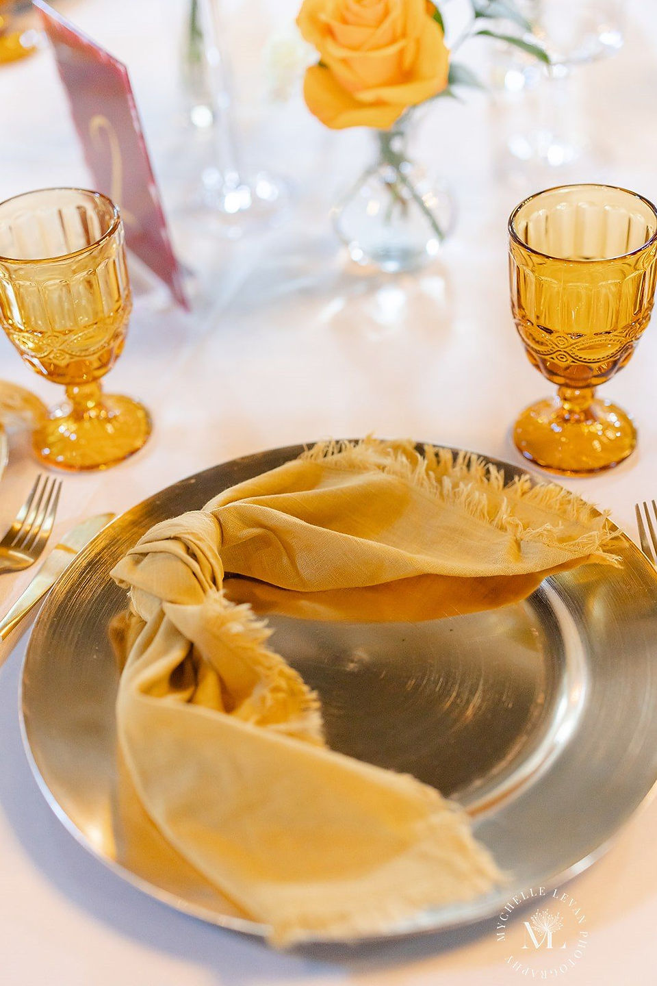 plate at guest table at wedding
