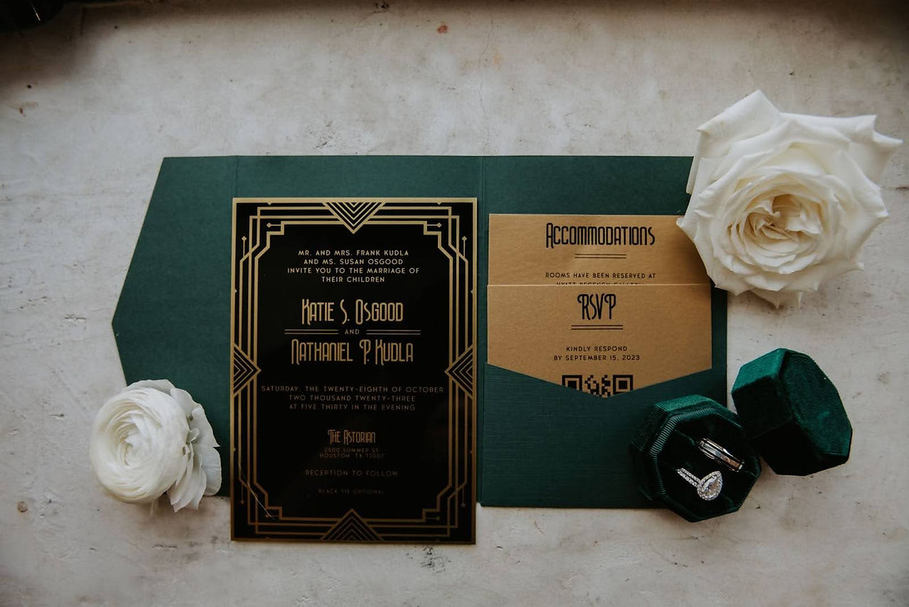 art deco wedding invitation