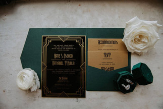 art deco wedding invitation