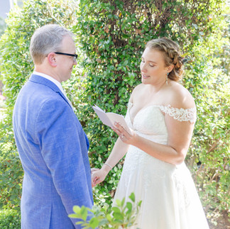 Garden wedding first look