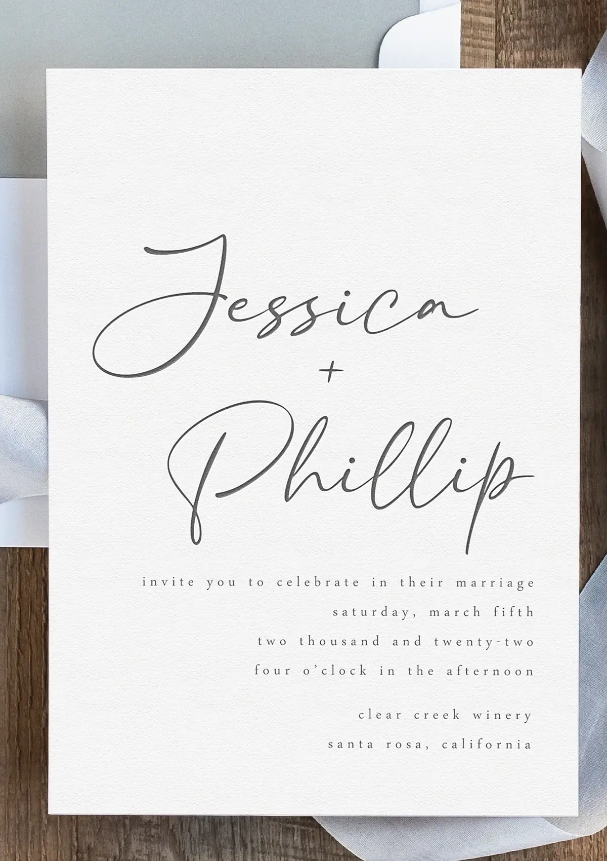 letterpress wedding invitation