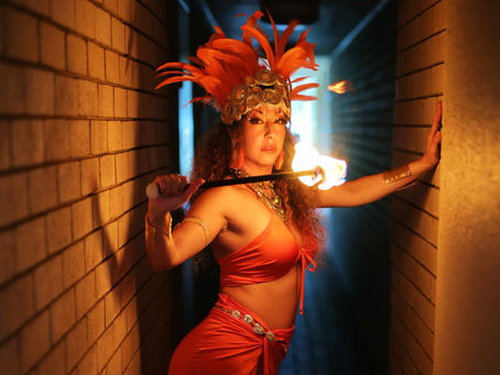 The Aztec Collection by Aluminus Dance & Entertainment featuring custom fire performers, immersive roving entertainment and themed event experiences