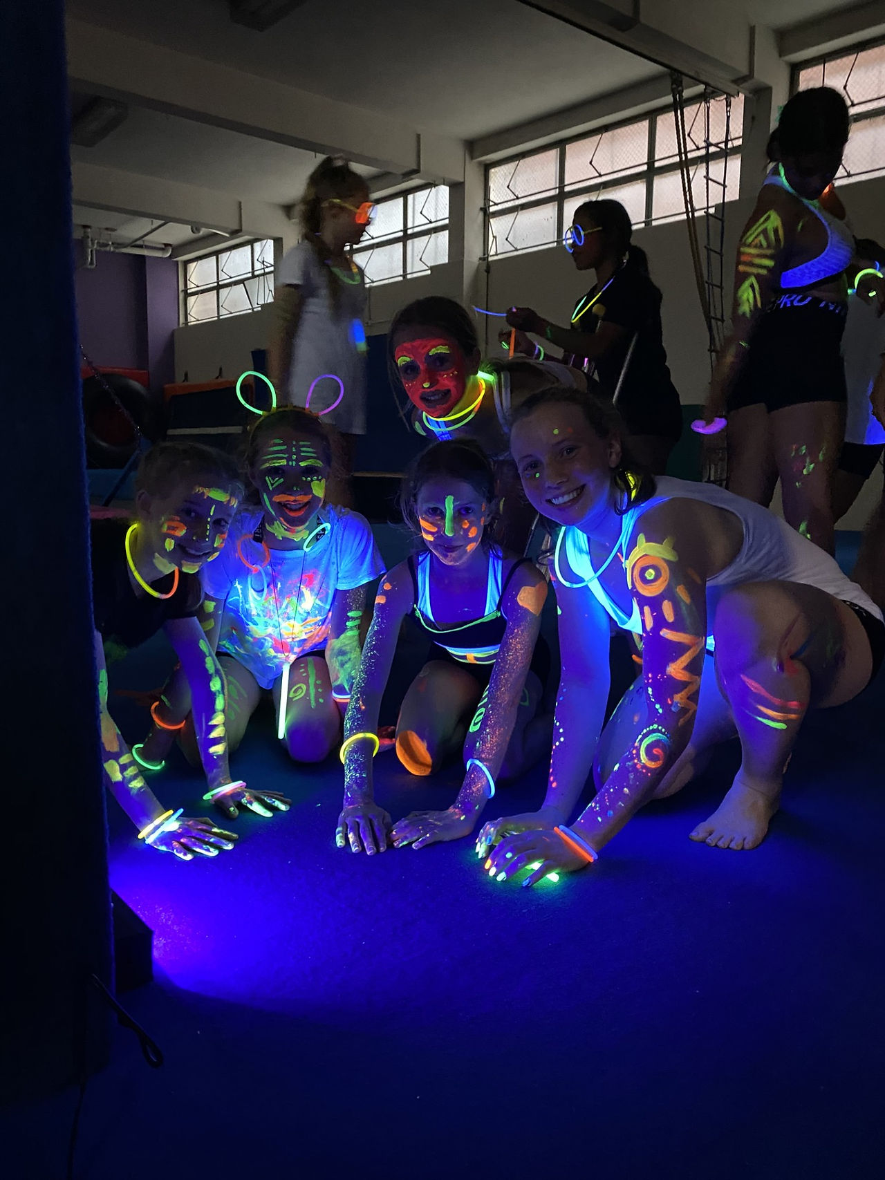 kids dressed in UV glow paint at a UV Glow kids party