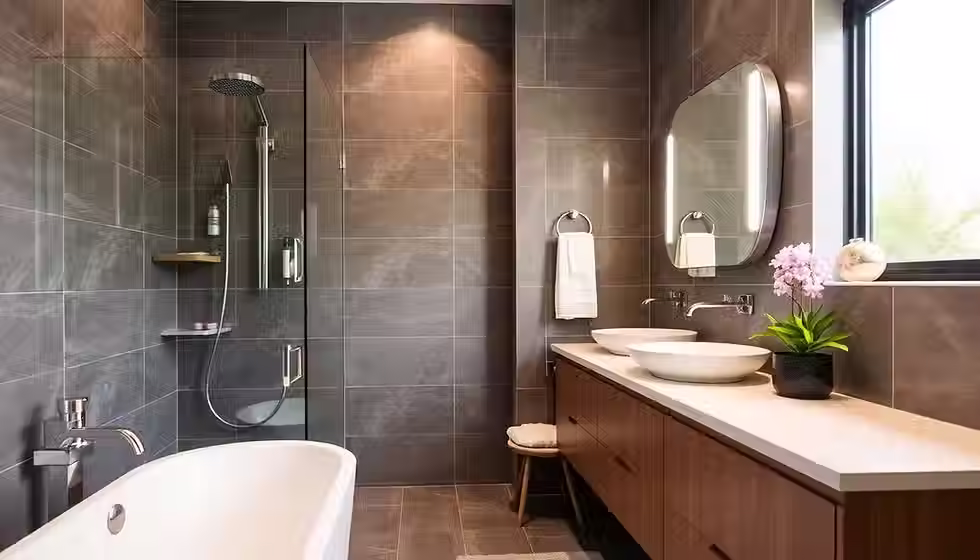 Photo of finished bathroom on a renovation cost for bathrooms blog
