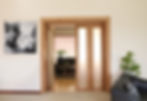 Red oak bi-fold interior doors with glass panelling by Jack The Joiner
