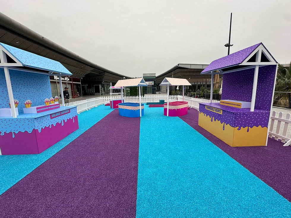 Fabrication de stand — Opération village de fête pour enfants à Montpellier
