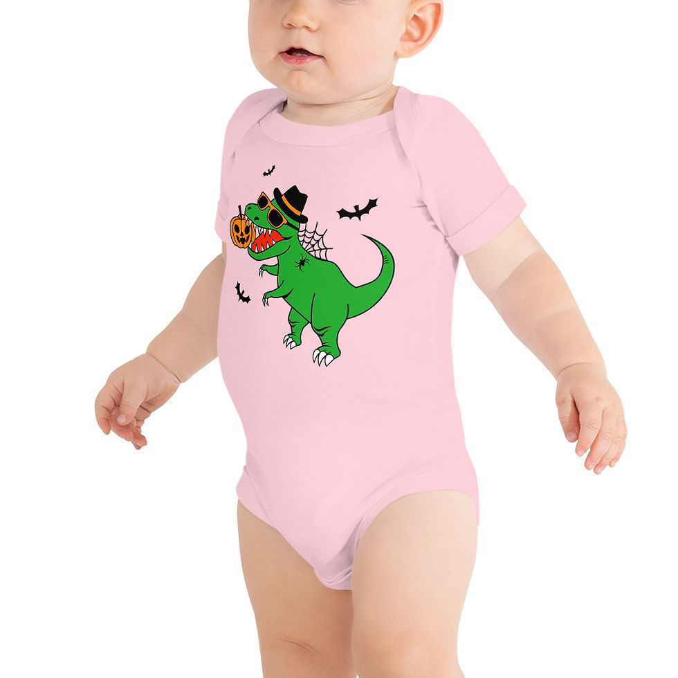 Thumbnail: Baby short sleeve one piece "Halloween Dinosaur"