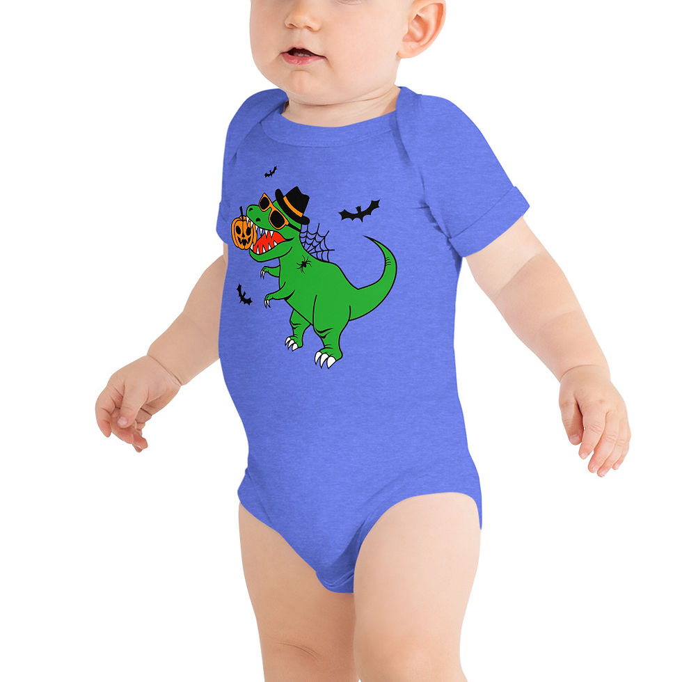Thumbnail: Baby short sleeve one piece "Halloween Dinosaur"