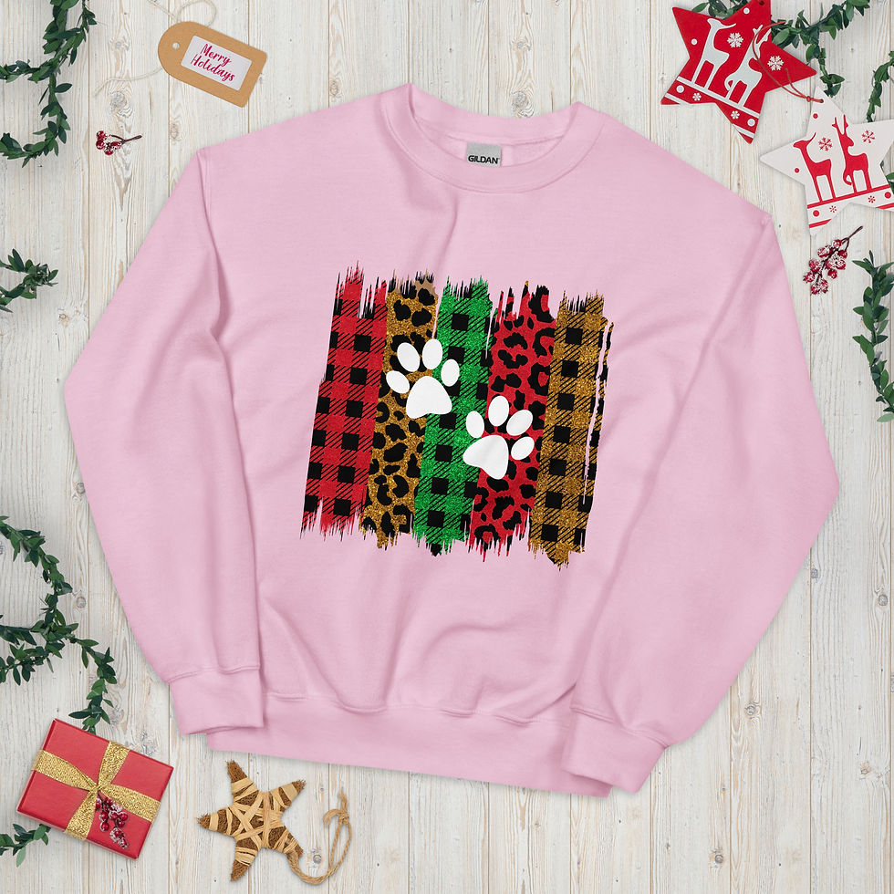Thumbnail: Unisex Sweatshirt Holiday PawPrints