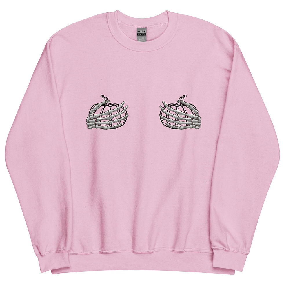 Thumbnail: Unisex Sweatshirt "Skeleton Grabbing Pumpkins"