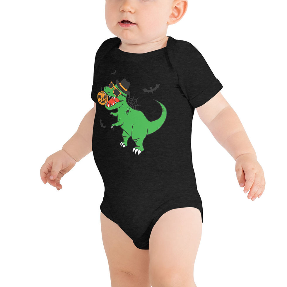 Thumbnail: Baby short sleeve one piece "Halloween Dinosaur"