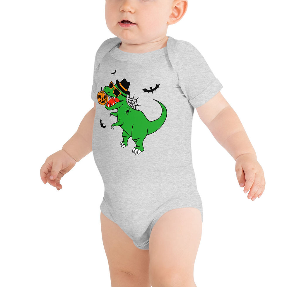 Thumbnail: Baby short sleeve one piece "Halloween Dinosaur"