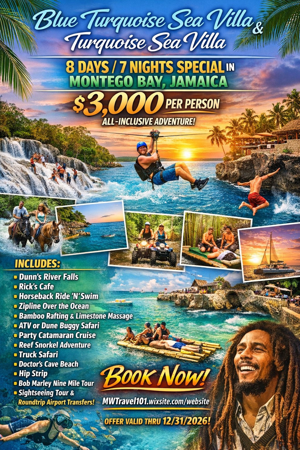 8 Days 7 Nights Montego Bay, Jamaica All Inclusive Adventure
