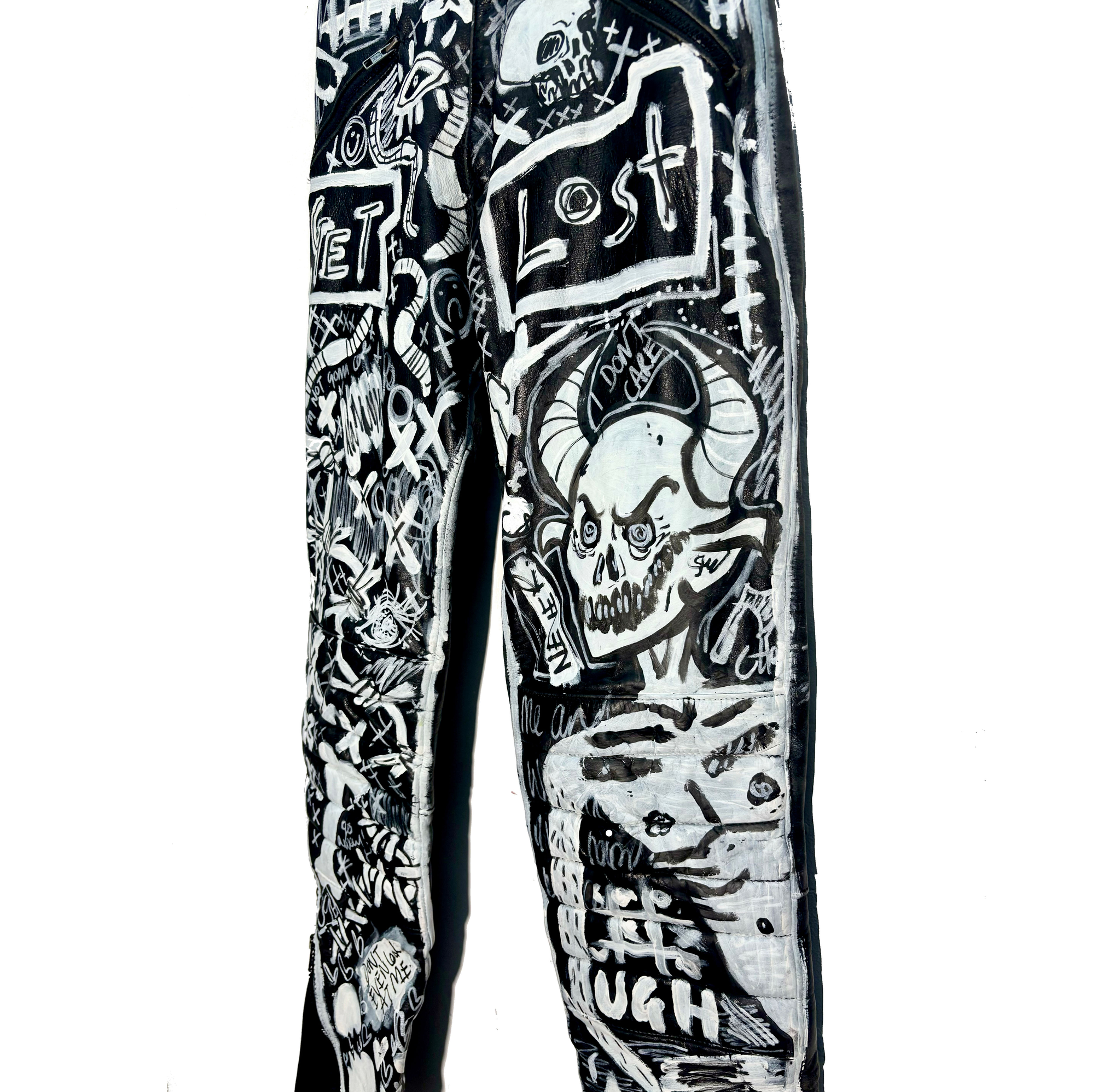 Personalised Leather Biker Trousers