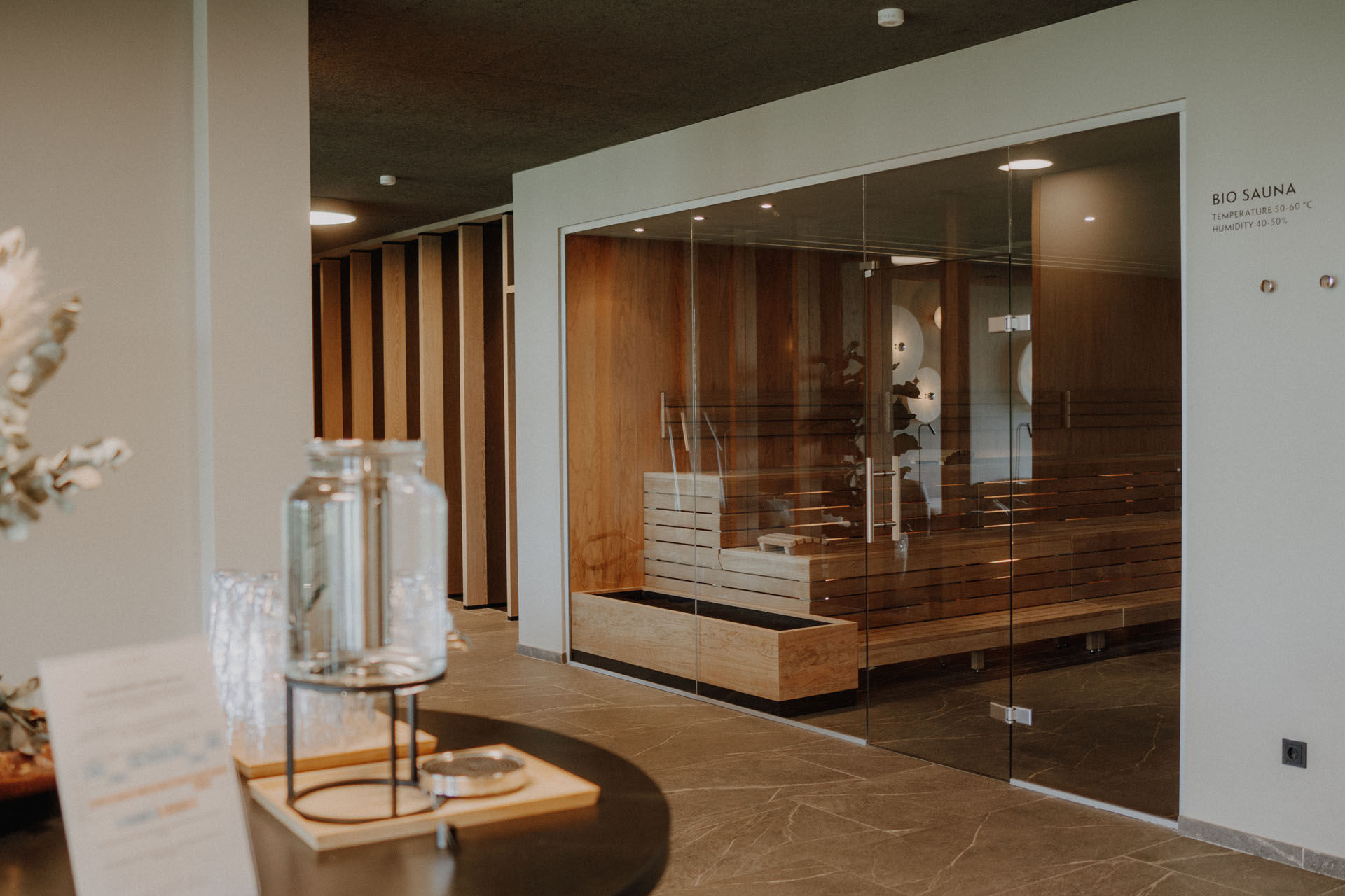 View of the steam bath in the wellness area