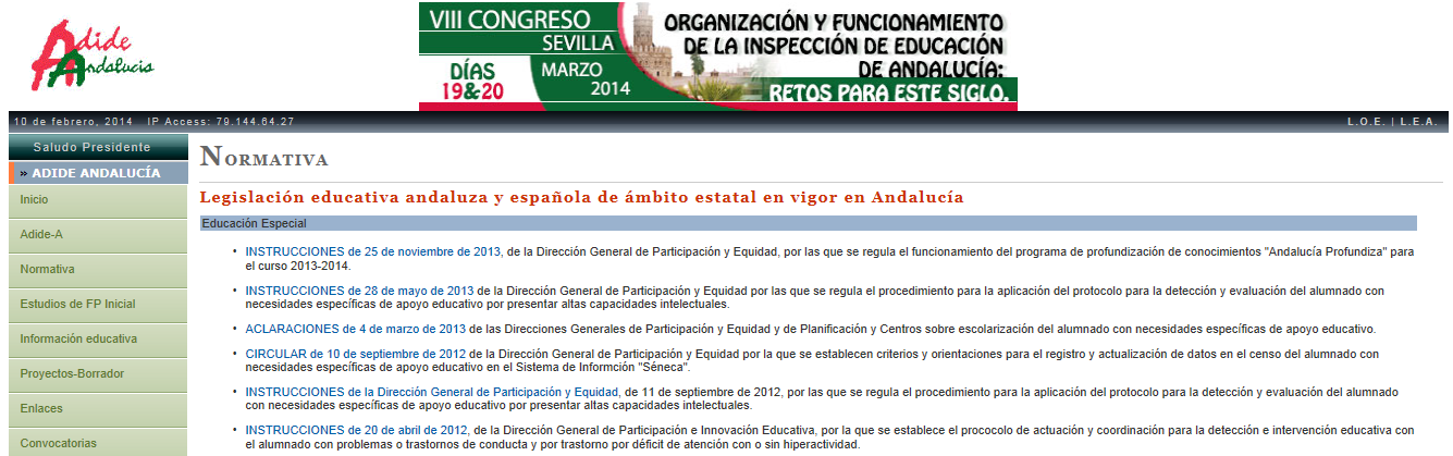 Legislación Educativa sobre ED. Espc