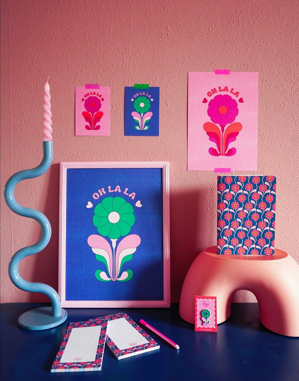 Miniature : CARNET SMILEY FLOWERS - Lot de 4