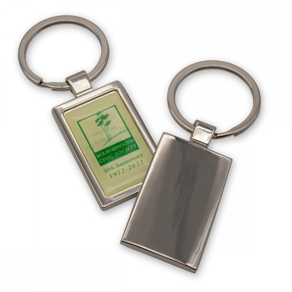 Rectangular Alloy Injection Keyring (UK Stock)