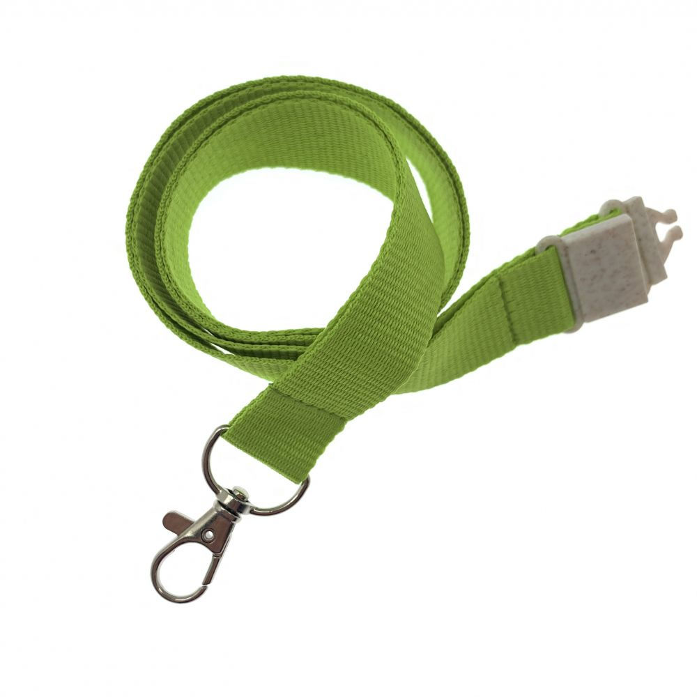 20mm Flat Recycled PET Lanyard in Green PMS 368 (UK Stock)