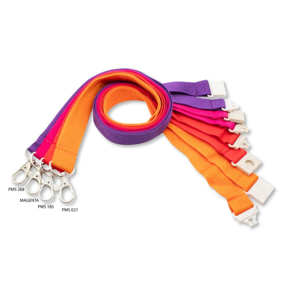 20mm Flat Recycled PET Lanyard in Orange PMS 021 (UK Stock)