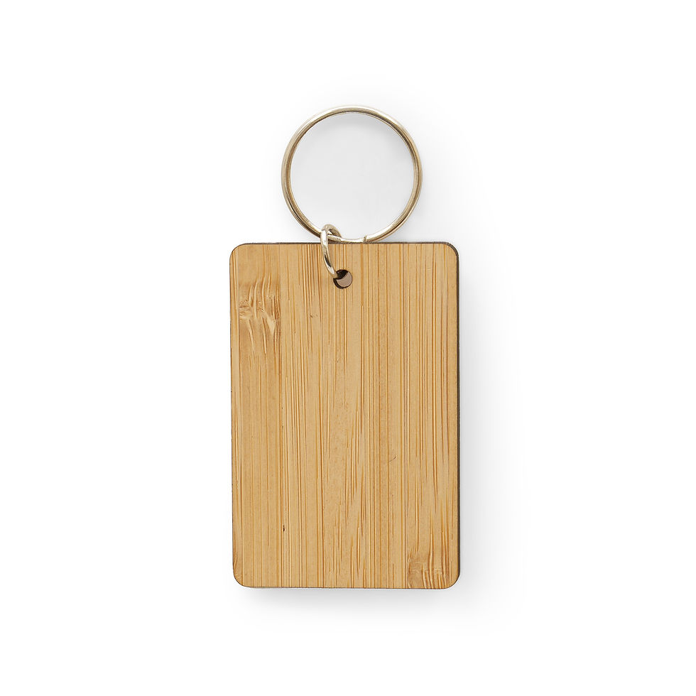 Thumbnail: Promotional Rectangular Bamboo Keyring