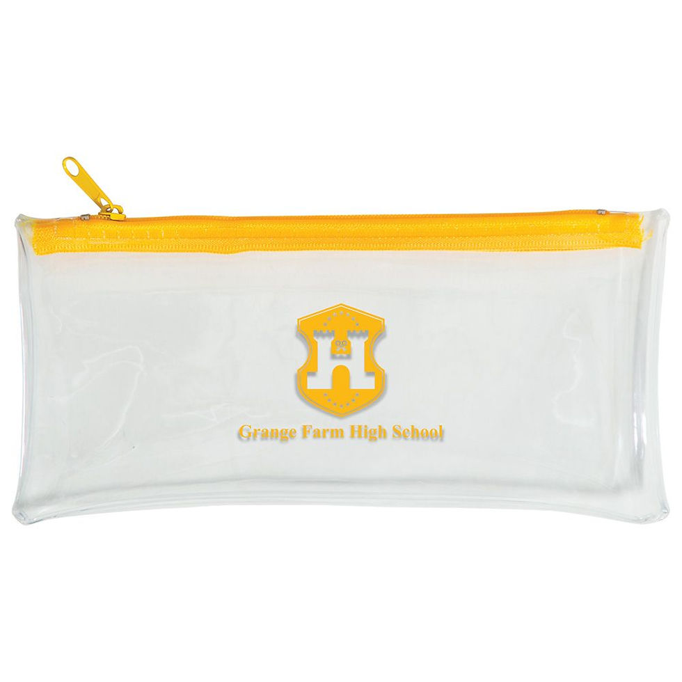 Thumbnail: PVC Pencil Case (UK Stock: Clear with Yellow Zip)