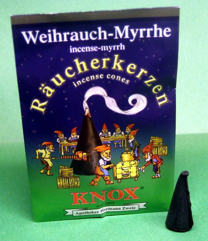 #014-120 - Famous KNOX Brand "Myrrh" Incense Cones - 5 pc Sample Packet