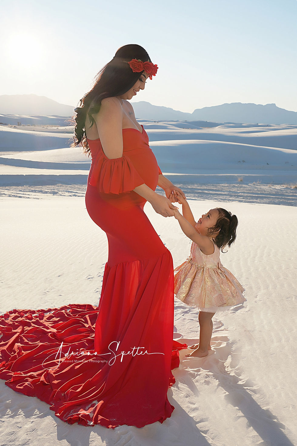 Mother and daughter at White Sands.