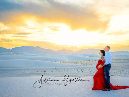 Maternity session for MoniqueL in Studio and White Sands
